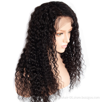 10A Grade Bresilienne Human Hair Wigs Deep Wave Wig Natural Color Natrual Hair Line 100% Human Hair